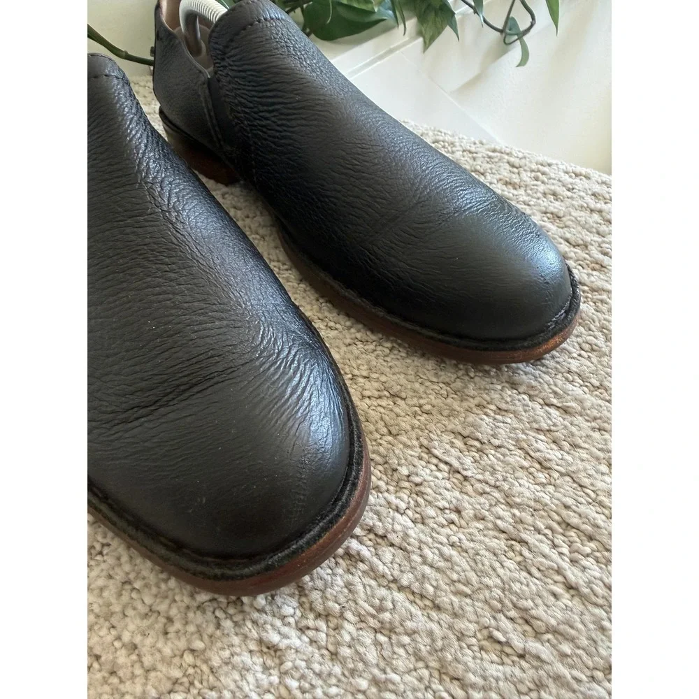 H.S. Trask BLAINE BLACK ELK Leather Slip On Loafers MEN 10.5 Vibram PEBBLED